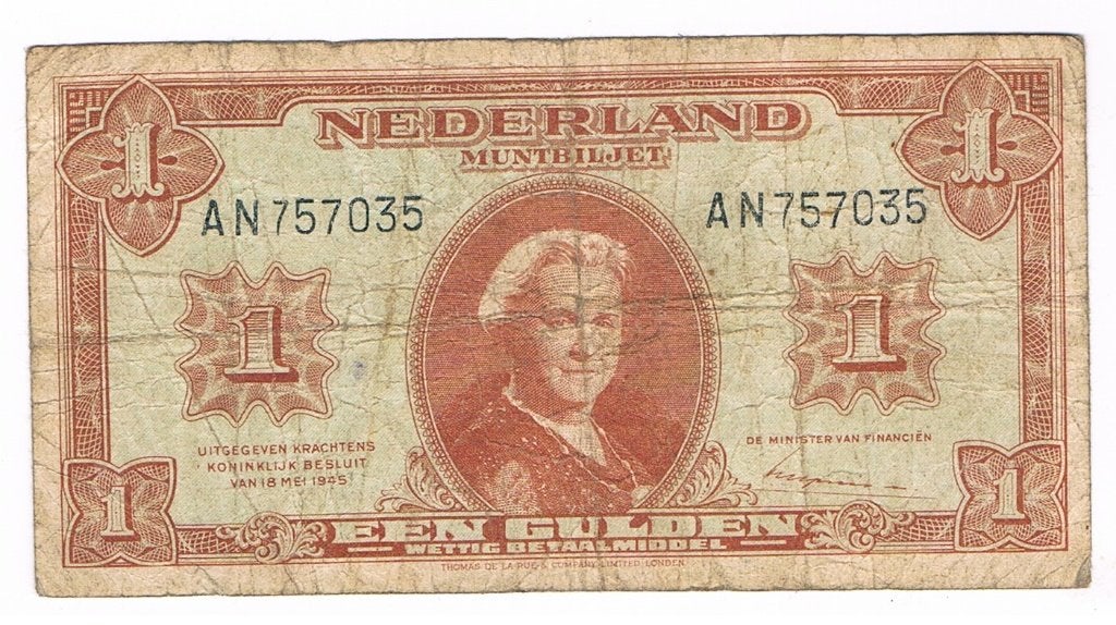 1 gulden 18 mei 1945 Wilhelmina, Verzenden, 1 gulden, Los biljet