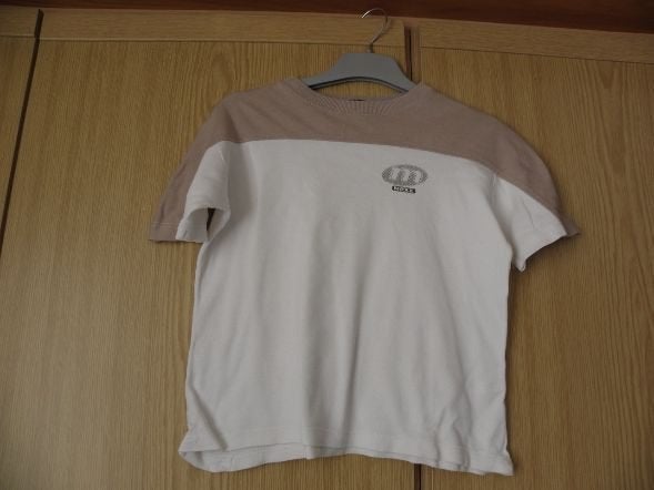 Breed wit bruin katoenen shirt MEXX mt 110/116 zgan, Kinderen en Baby's, Kinderkleding | Maat 110, Mexx, Ophalen of Verzenden