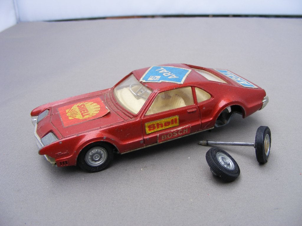 Oldsmobile toronado corgi toys 276 take off wheels aral 1/43, Ophalen of Verzenden, Gebruikt, Auto, Corgi