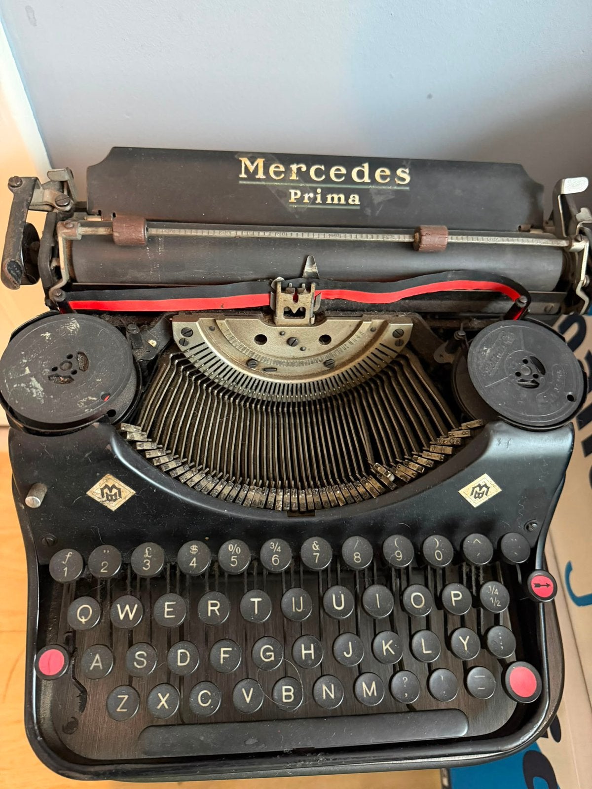 Mercedes typemachine, Ophalen, Gebruikt