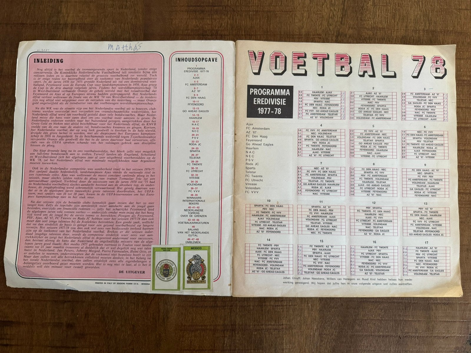 Panini Voetbal 78 compleet album Eredivisie 1977-1978, Verzamelen, Ophalen of Verzenden, Zo goed als nieuw, Overige binnenlandse clubs