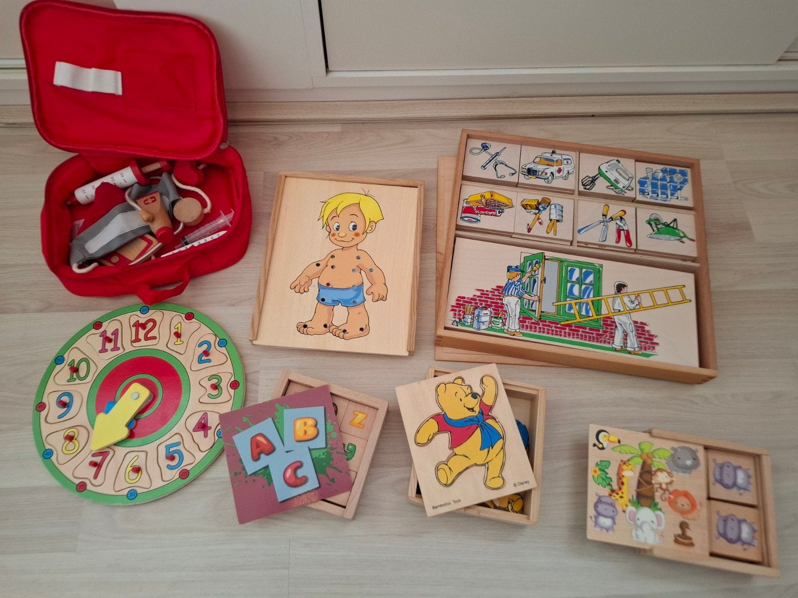 Houten speelgoed set - 7 stuks, Ophalen
