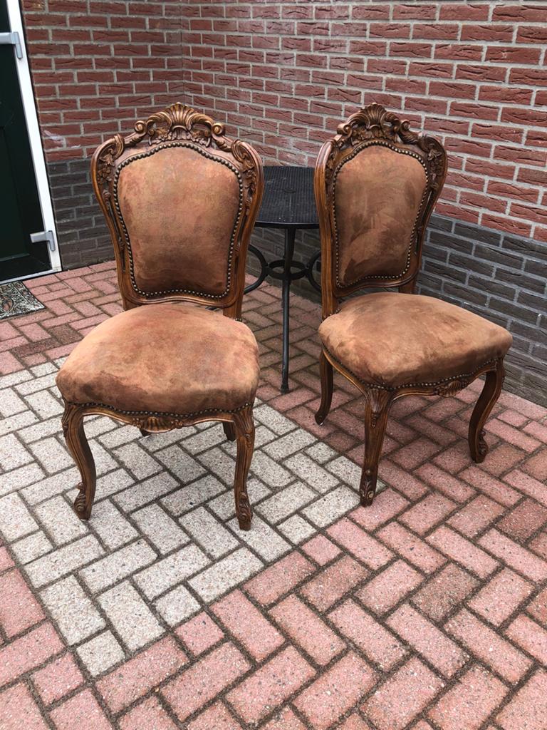 4 prachtige antieke /brocante /barok stoelen, Antiek en Kunst, Antiek | Meubels | Stoelen en Banken, Ophalen of Verzenden