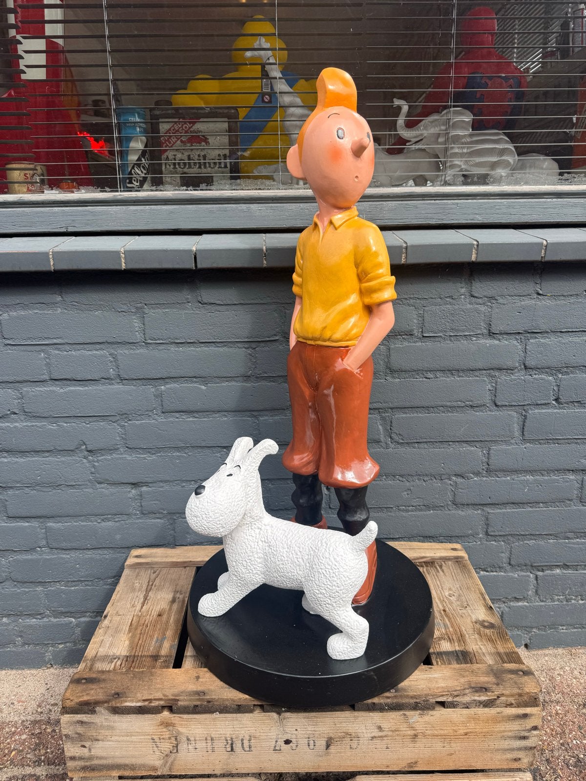 Kuifje en Bobbie beeld - Groot formaat, Verzamelen, Ophalen, Gebruikt