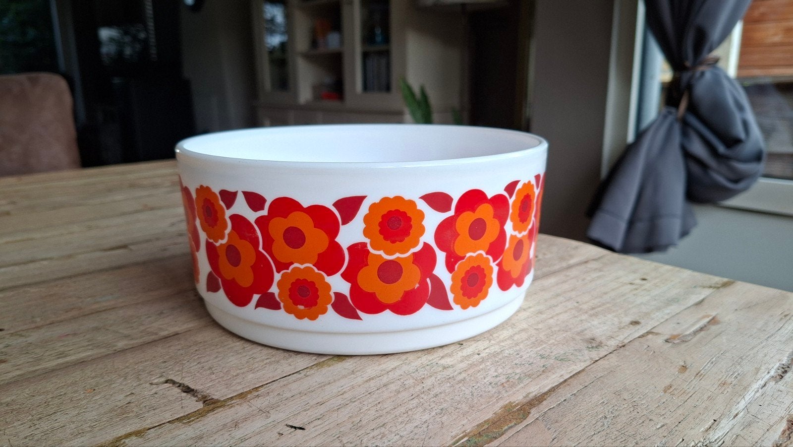 Grote Vintage Arcopal Lotus Schaal  Ø 21 cm  Jaren 70 Retro, Antiek en Kunst, Ophalen of Verzenden
