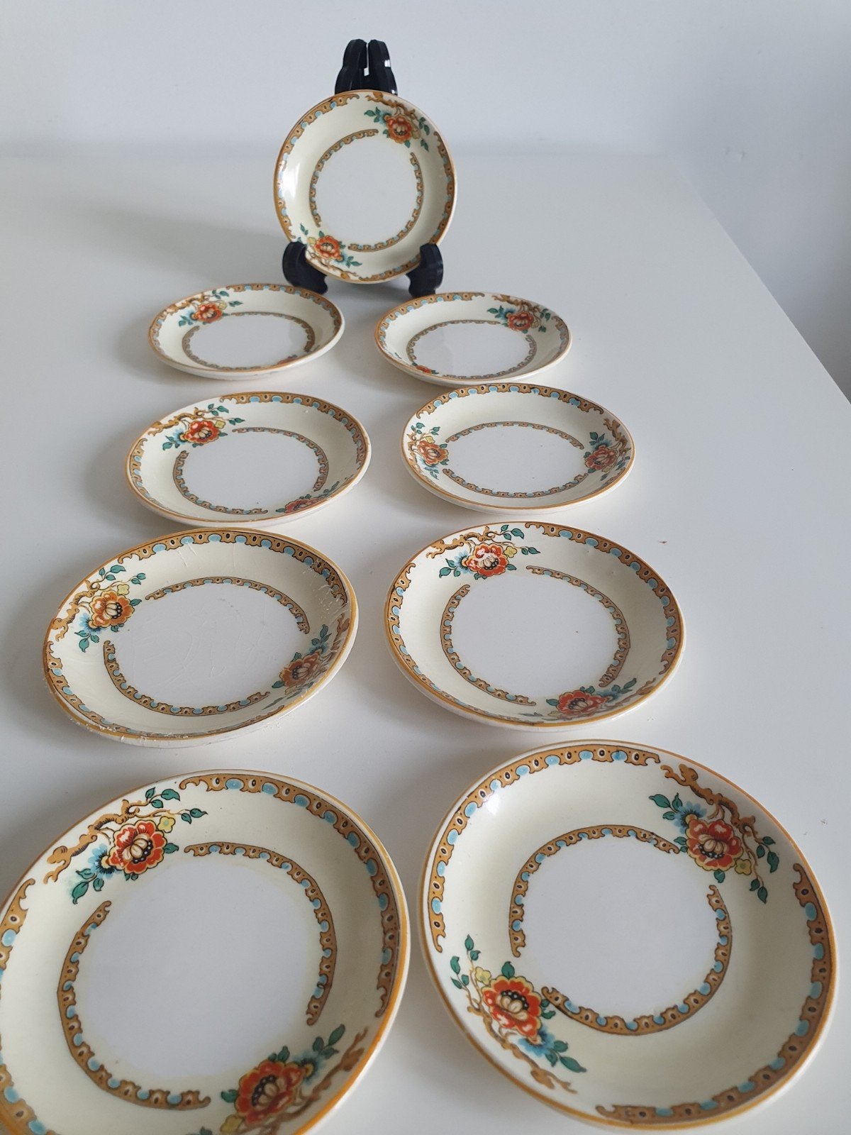 Art deco, 1920, 9 Alfred Meakin, England borden 8 cm, Ophalen of Verzenden