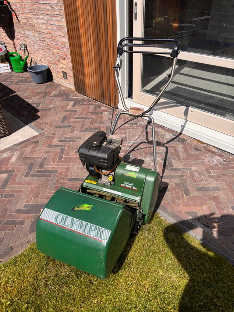 Masport Olympic 400 Benzine Kooimesmaaier, Tuin en Terras, Grasmaaiers, Ophalen, Gebruikt, Opvangbak, Benzine-grasmaaier