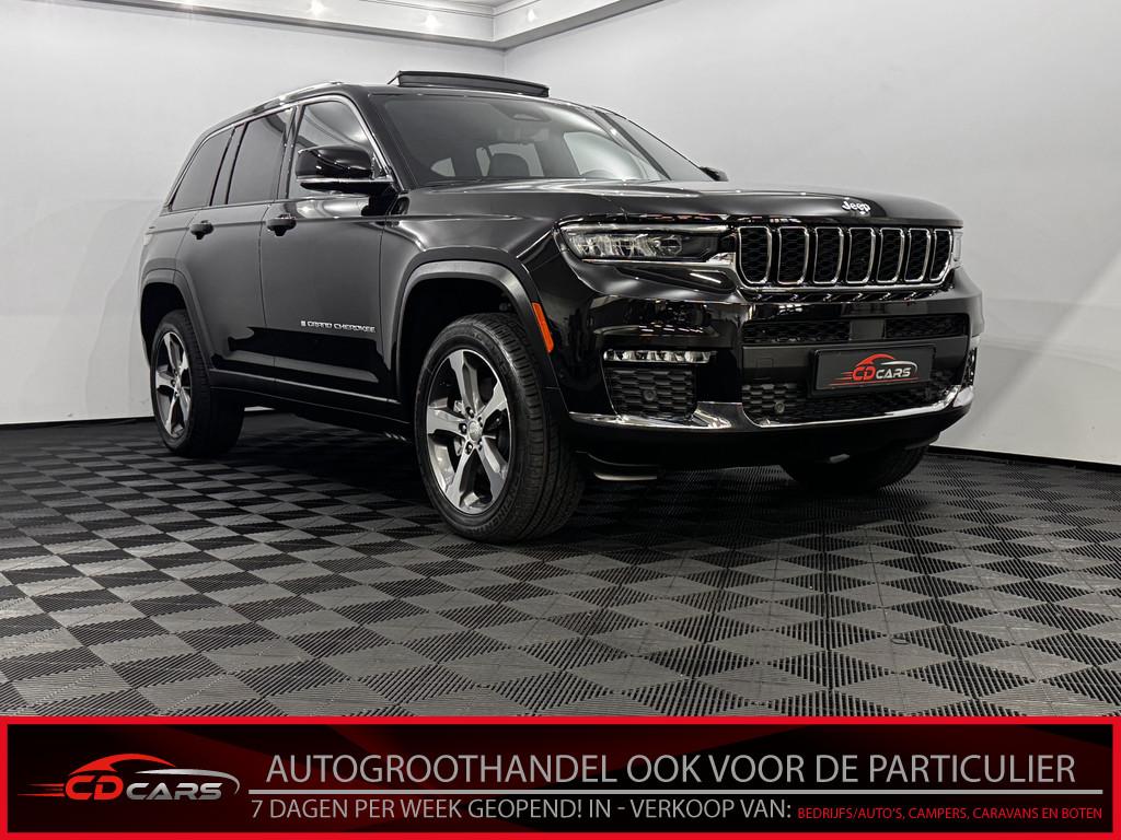 Jeep Grand Cherokee 2.0 Limited 4xe 380PK Pano, Leder, Camer, Automaat, 4 cilinders, 38 km/l, Zwart