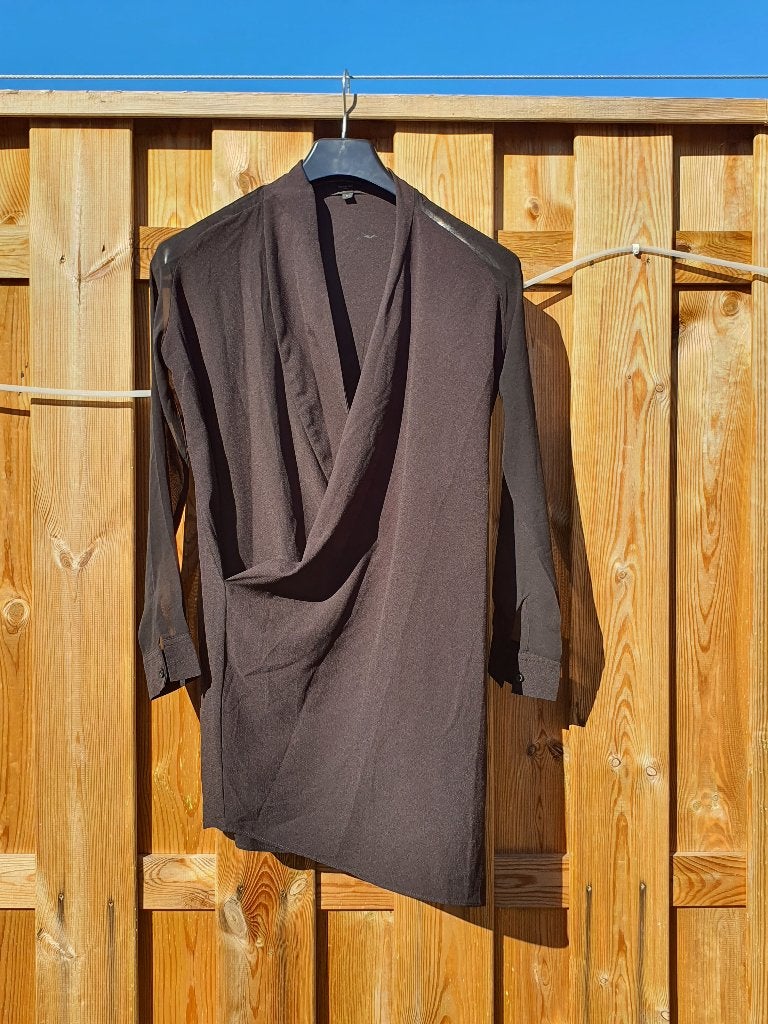 Sweewë Paris top S zwart transparante mouwen, Ophalen of Verzenden, Zo goed als nieuw, Zwart