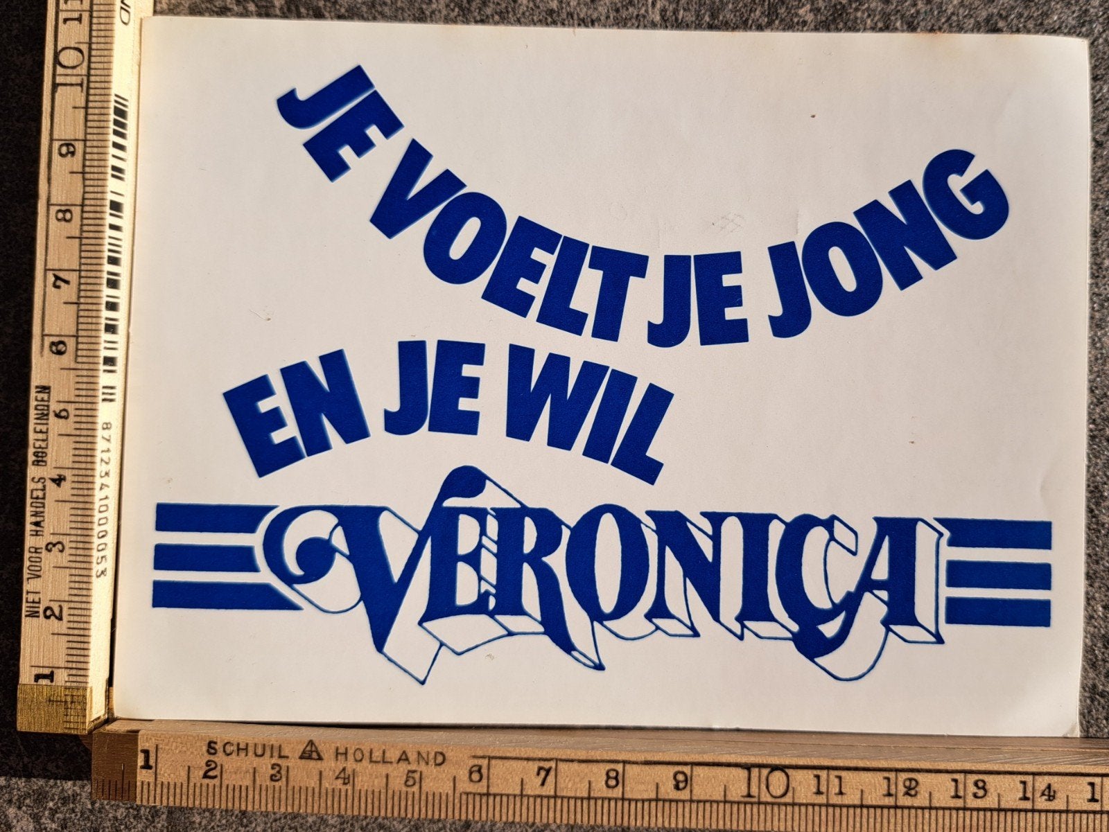 Vintage sticker je voelt je jong en je wil Veronica radio, Ophalen of Verzenden, Zo goed als nieuw
