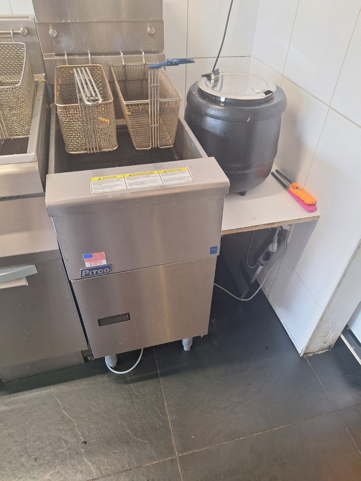 2x Pitco gas friteuse 35C+S Millivolt- stalen pan - inhoud:, Ophalen, Fornuis, Frituur en Grillen