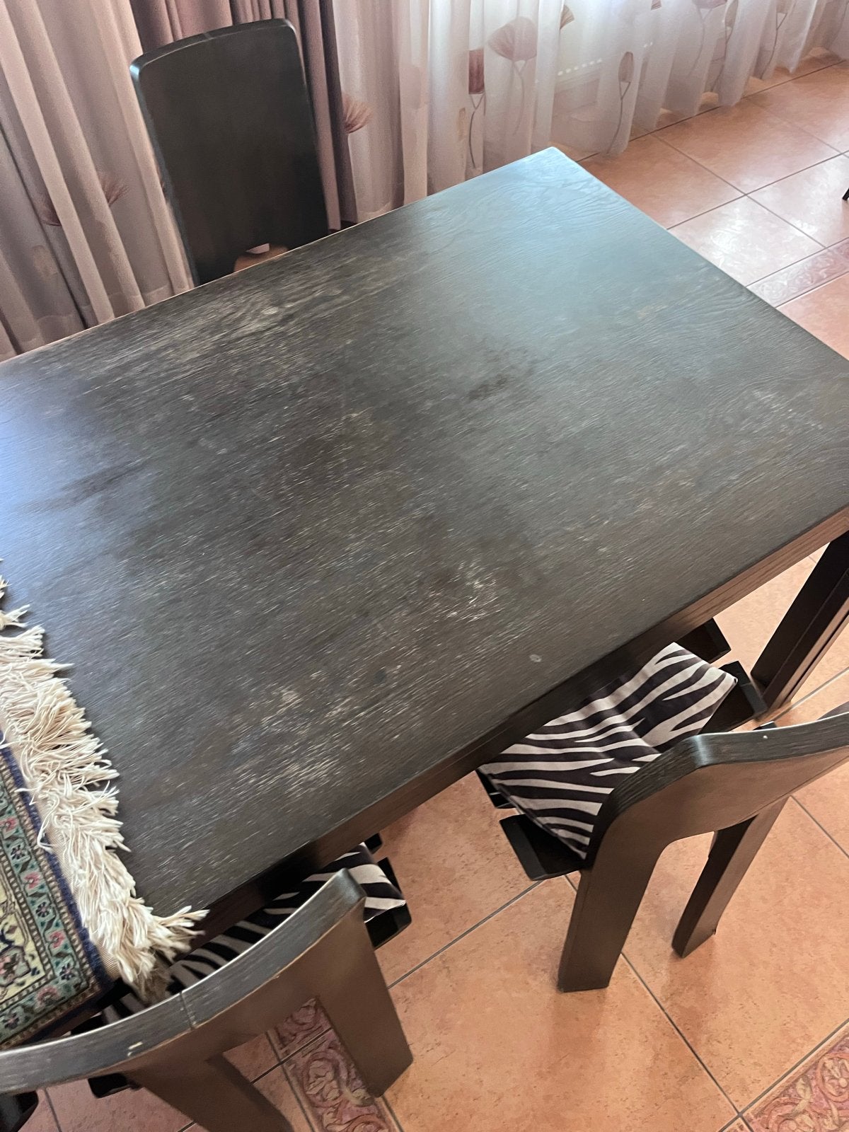 GRATIS grote vol houten eettafel 2 meter, Huis en Inrichting, Gebruikt, 100 tot 150 cm, 200 cm of meer, Ophalen of Verzenden