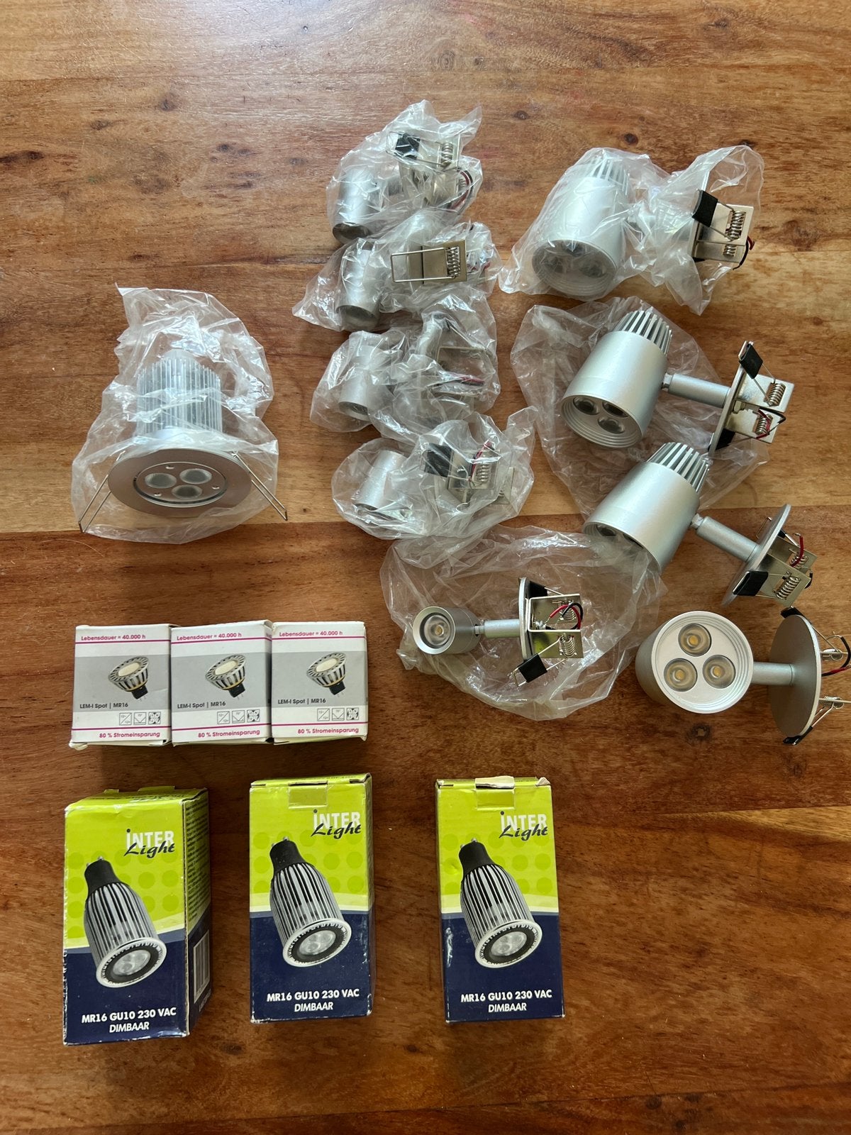 10 LED inbouwspots + 6 GU10 LED lampen (richtbaar/ongebruikt, Ophalen of Verzenden, Nieuw