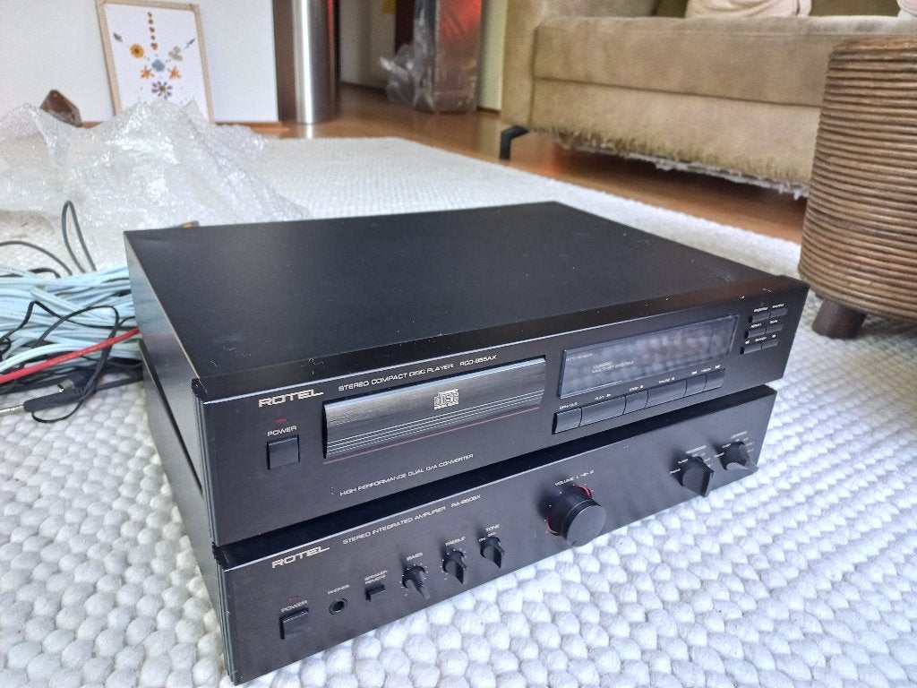 Rotel versterker rA-960BX en Rotel cd-speler 955AX, Overige merken, Gebruikt, Ophalen of Verzenden, 120 watt of meer