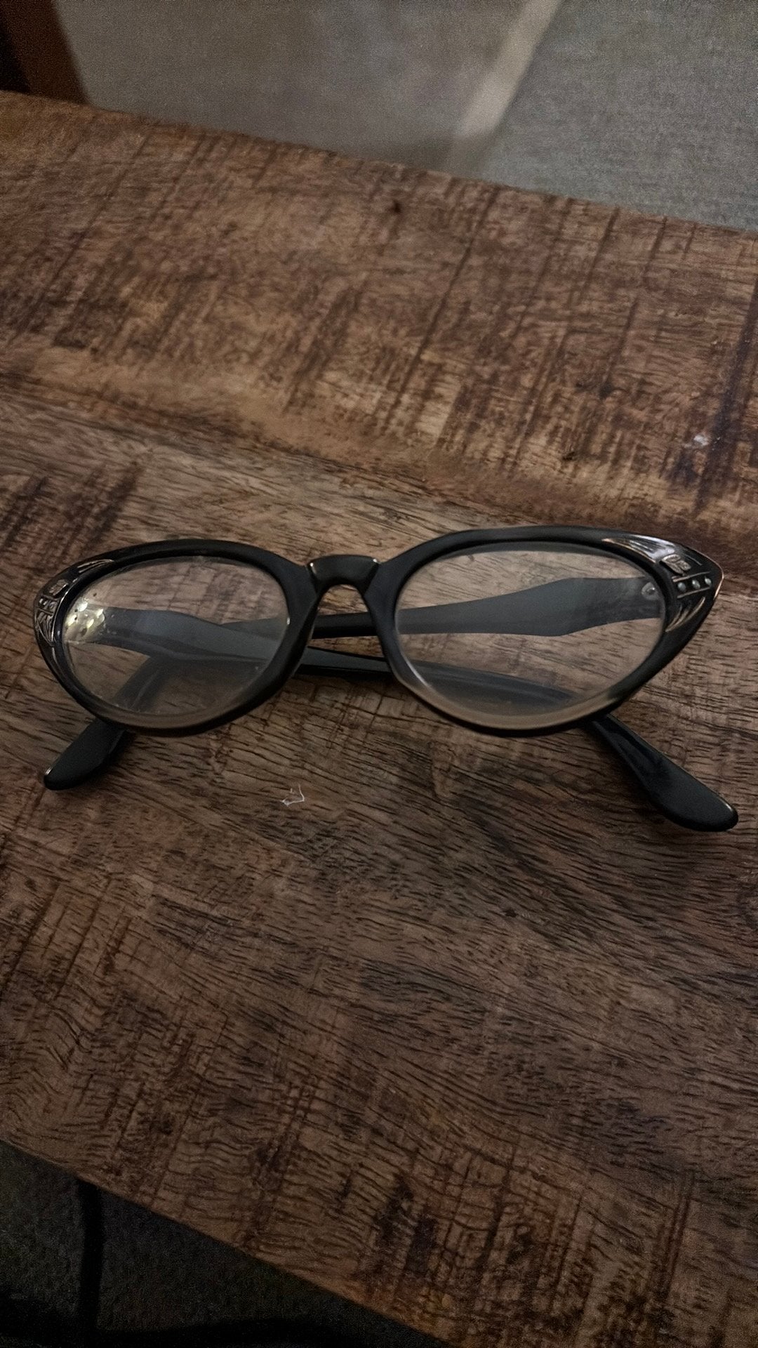 VintageJaren '50 Cat-Eye Bril met Aluminium Pootjes, Ophalen of Verzenden, Zo goed als nieuw, Bril, Overige merken