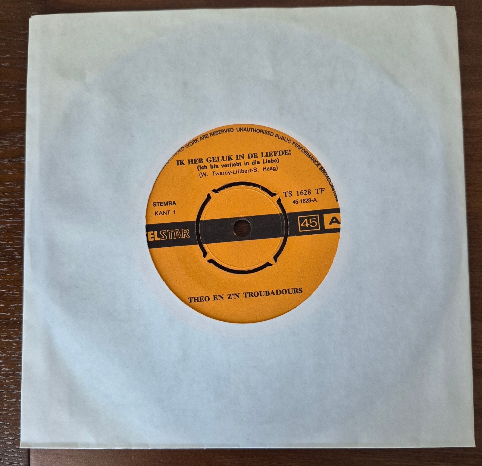 Theo en zijn Troubadours - Ik heb geluk in de liefde  Piraat, Ophalen of Verzenden, Gebruikt, 7 inch, Overige typen