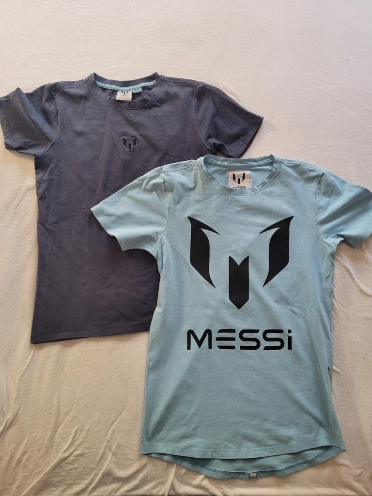 2 messi shirt blauw maat 146/152, Gebruikt, Jongen of Meisje, Messi, Ophalen of Verzenden