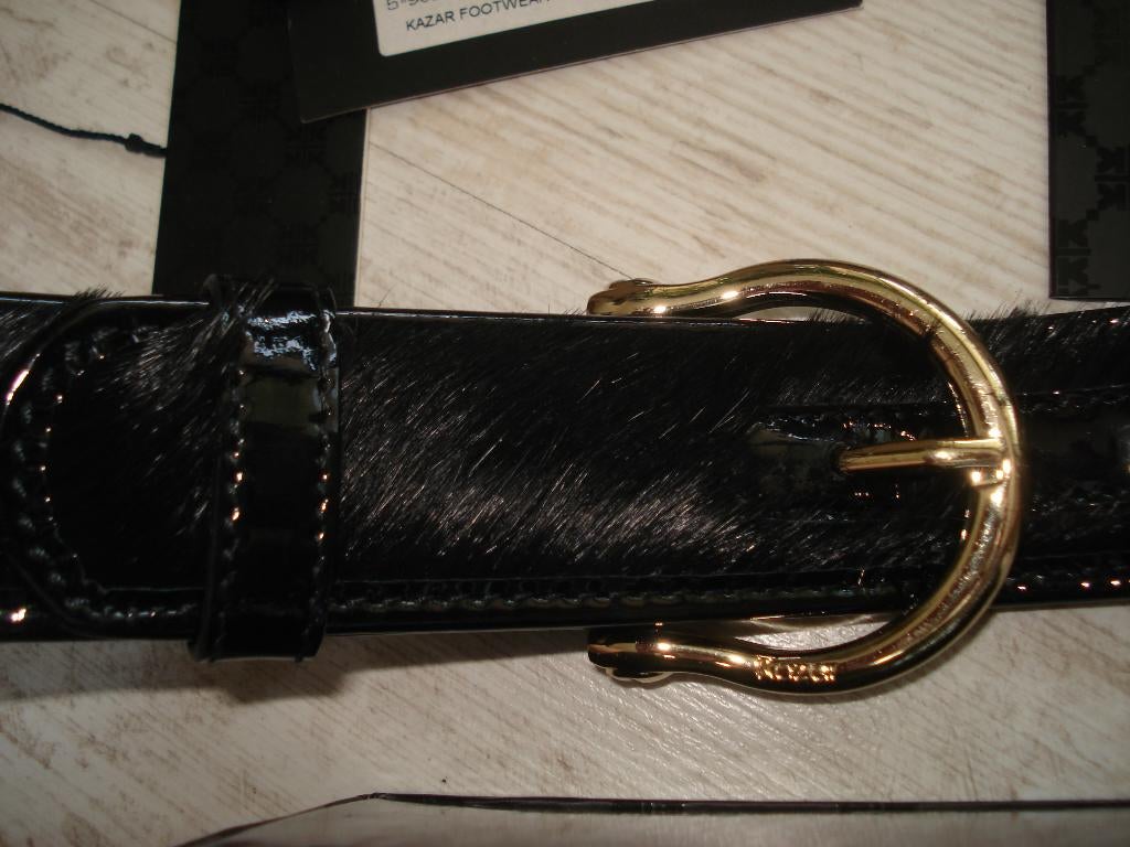 Kazar leren zwarte riem maat 95 cm, Minder dan 3 cm, Verzenden, Tailleriem, Kazar