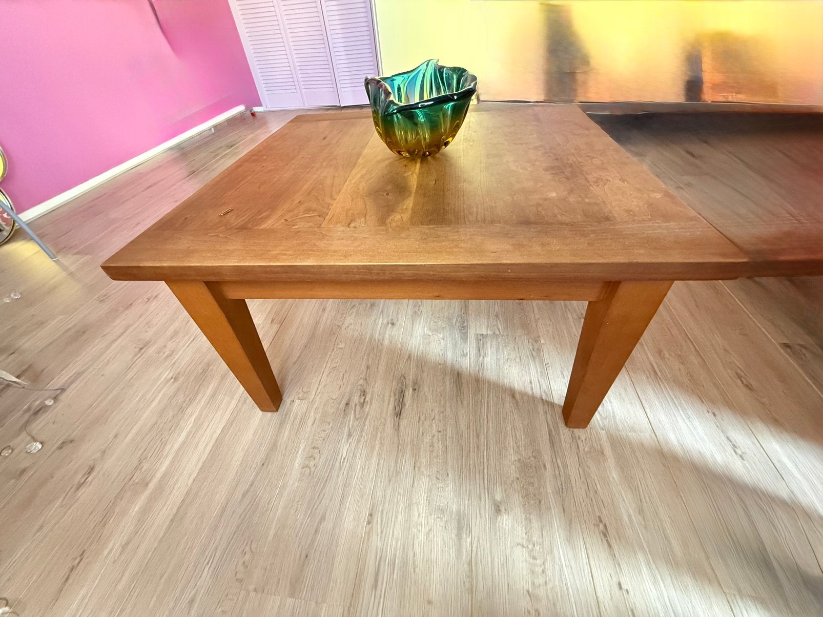 Kersenhouten salontafel massief, Gebruikt, 50 tot 100 cm, Vierkant, Kersenhout