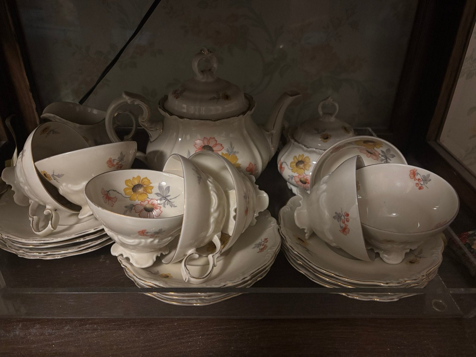 Theeservies edelstein bavaria maria theresia theepot, melkka, Antiek en Kunst, Ophalen