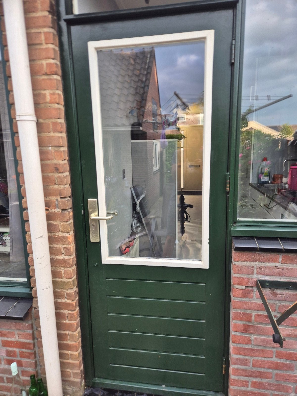Buitendeur met dubbelglas 201x78 cm, Ophalen, Gebruikt, Minder dan 80 cm, 200 tot 215 cm