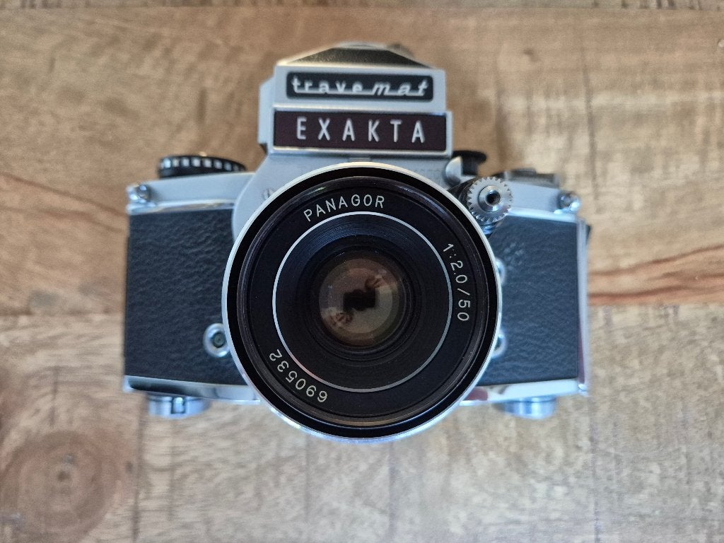 Exakta VX1000 met Panagor lens - Vintage Spiegelreflexcamera, Ophalen of Verzenden, Gebruikt, Spiegelreflex, Overige Merken
