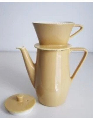 Vintage koffiepot met filter DE jaren 50, Antiek en Kunst, Antiek | Keramiek en Aardewerk, Ophalen of Verzenden
