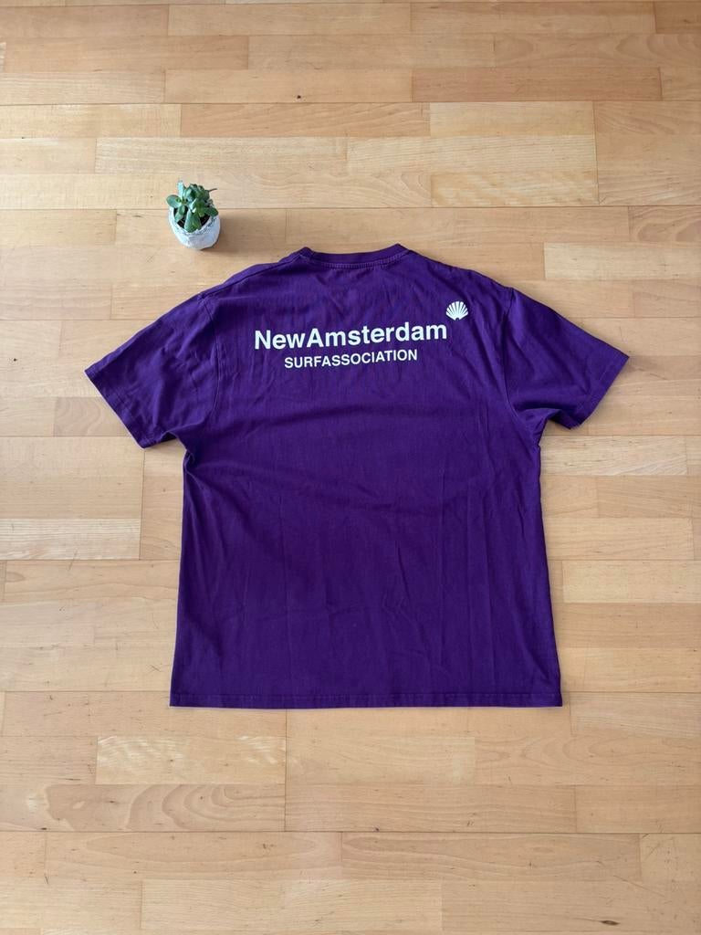 New Amsterdam Surf Association T-shirt Backprint Paars L, Ophalen of Verzenden, Zo goed als nieuw, Paars