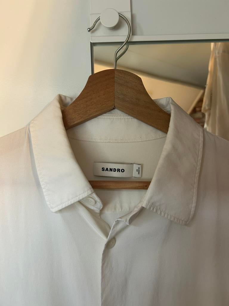 Sandro overhemd heren, Kleding | Heren, Ophalen of Verzenden, Zo goed als nieuw, Wit, Halswijdte 41/42 (L)