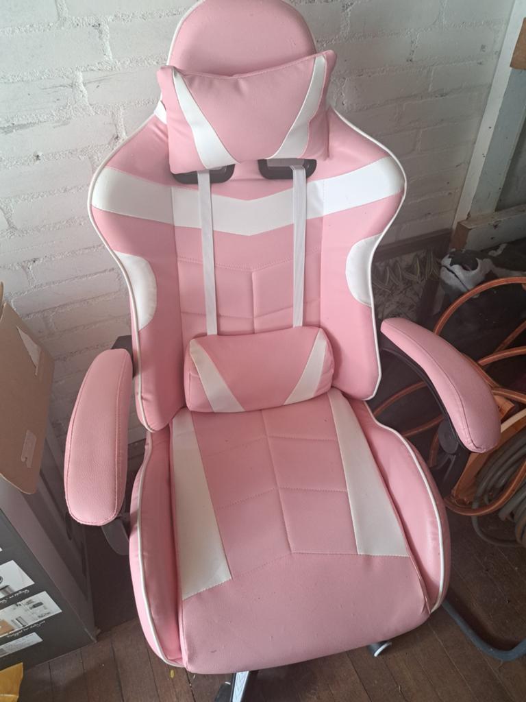 Roze Gamingstoel met Voetensteun - Gebruikt, Ophalen, Gebruikt, Roze, Gaming bureaustoel