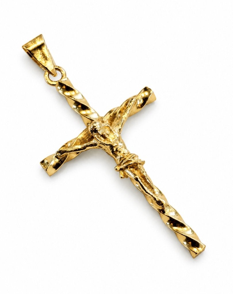 18k Gouden Kruis met Christus Hanger kettinghanger Kruisje, Jw, Nieuw, Ophalen of Verzenden, Kruis of Symbool