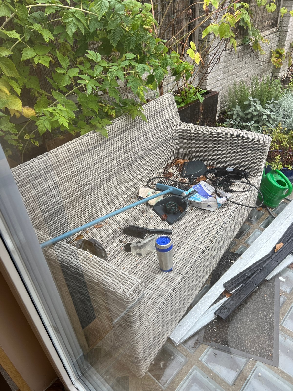 Gratis Wicker Tuinbank - Prima Staat, Ophalen, Gebruikt, Wicker