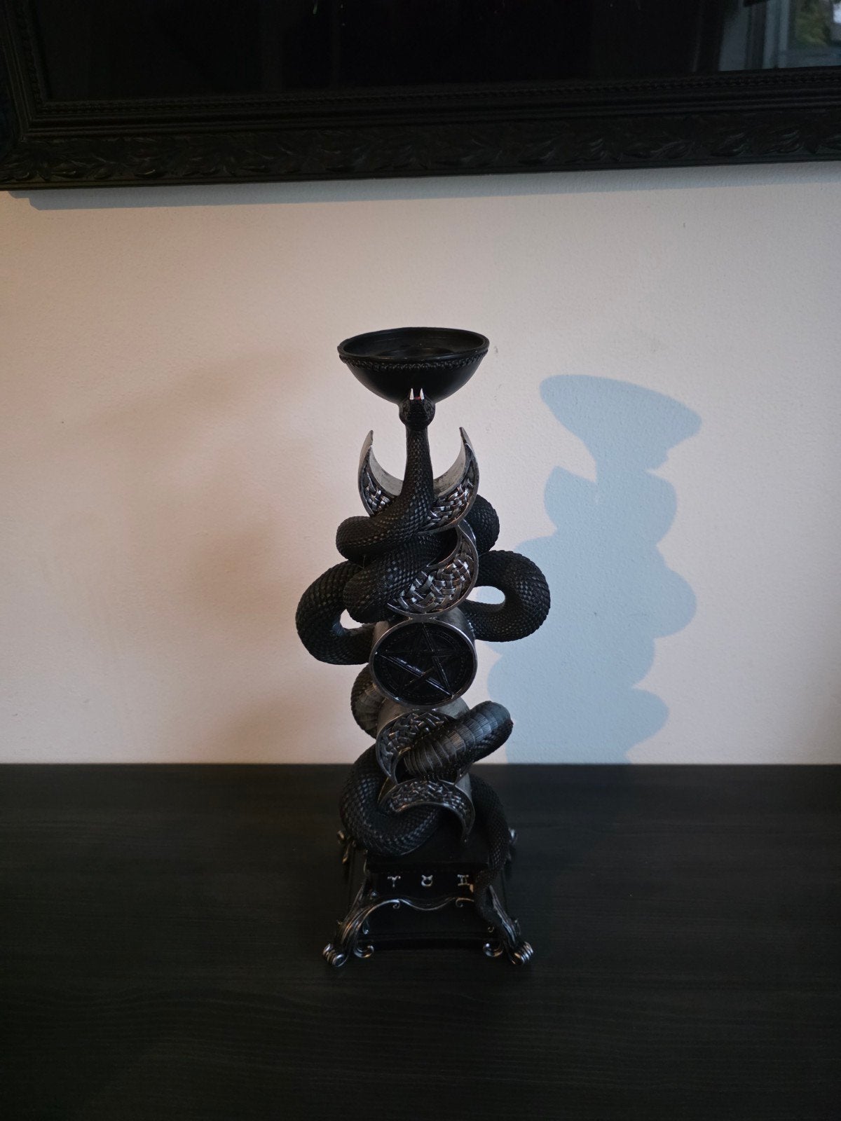 Black Serpent Candle Holder - Gotische Kandelaar, Ophalen of Verzenden