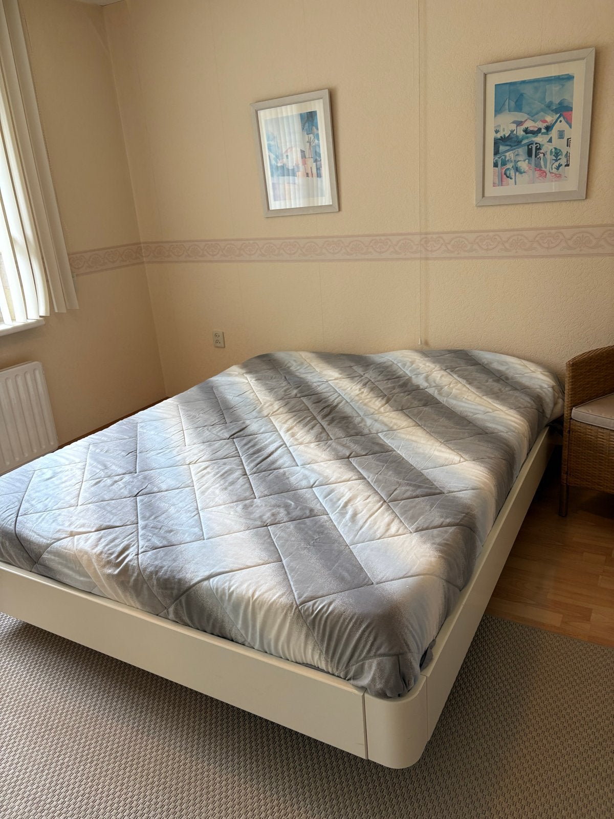 Auping bed 160x200 met handverstelbare bedbodems, Ophalen, Overige materialen, Wit, Tweepersoons
