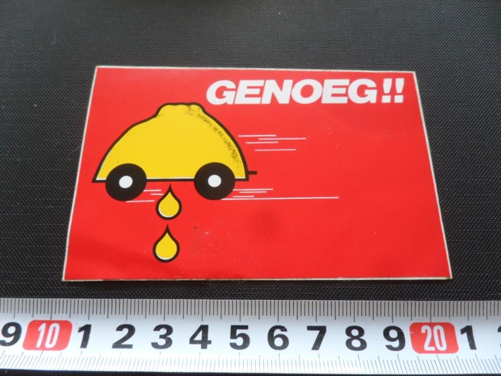 sticker strip auto citroen uitpersen GENOEG !!, Verzamelen, Stickers, Ophalen, Zo goed als nieuw