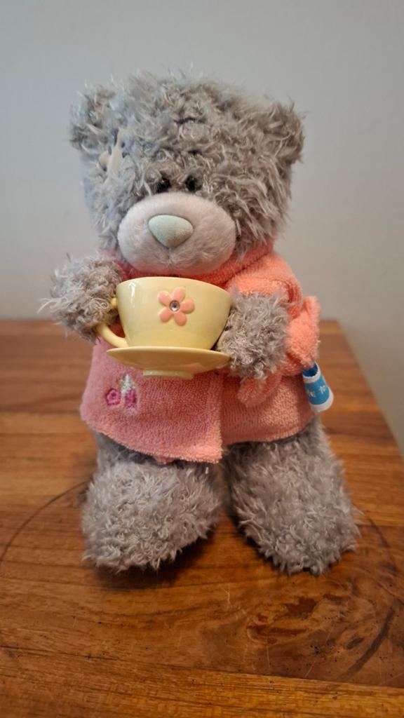 Me to You Tatty Teddy met kopje en roze badjas, Overige merken, Overige karakters, Beer, Grijs