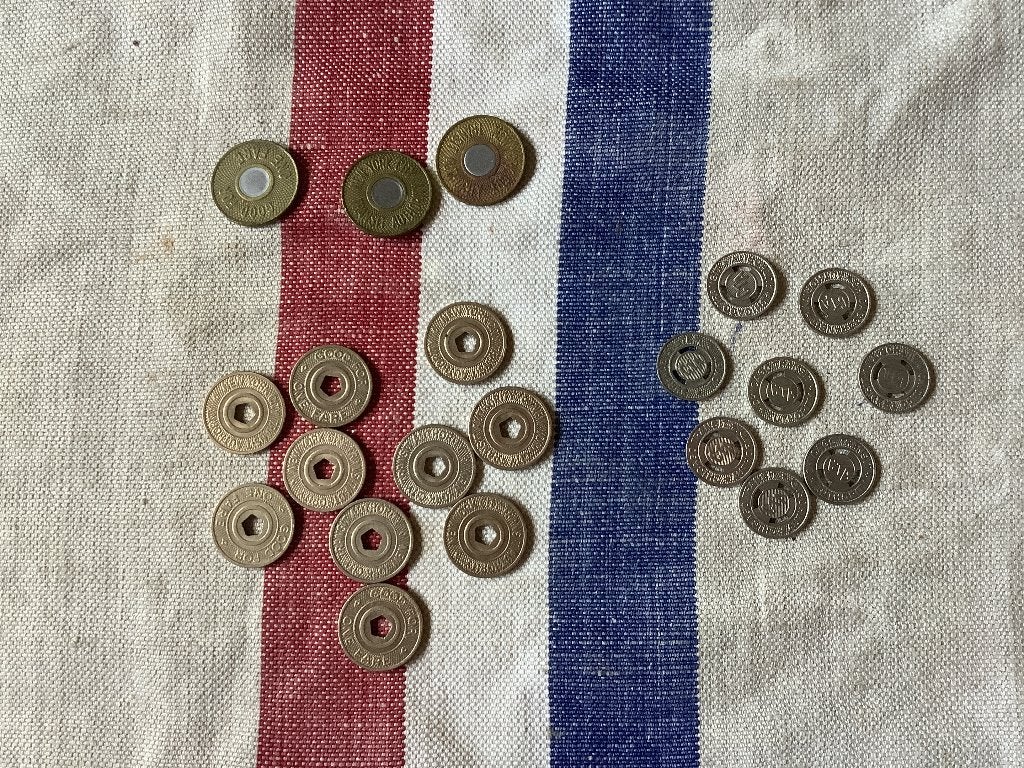Vintage New York / Chicago metro- bus munten, transit coin, Ophalen of Verzenden, Noord-Amerika