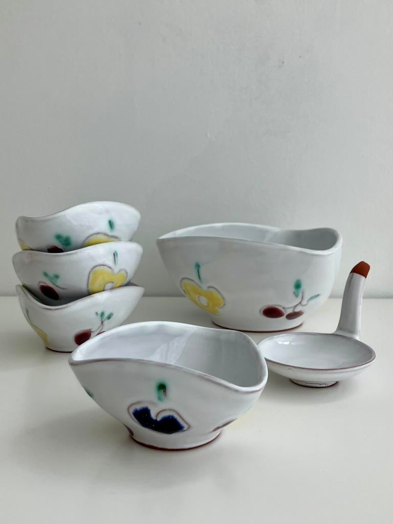 Vintage pindaset, Antiek en Kunst, Antiek | Keramiek en Aardewerk, Ophalen of Verzenden
