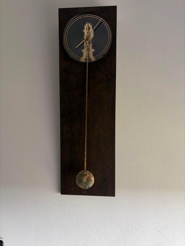 Wandklok met slinger, gesigneerd Jan des Bouvrie, Ophalen of Verzenden