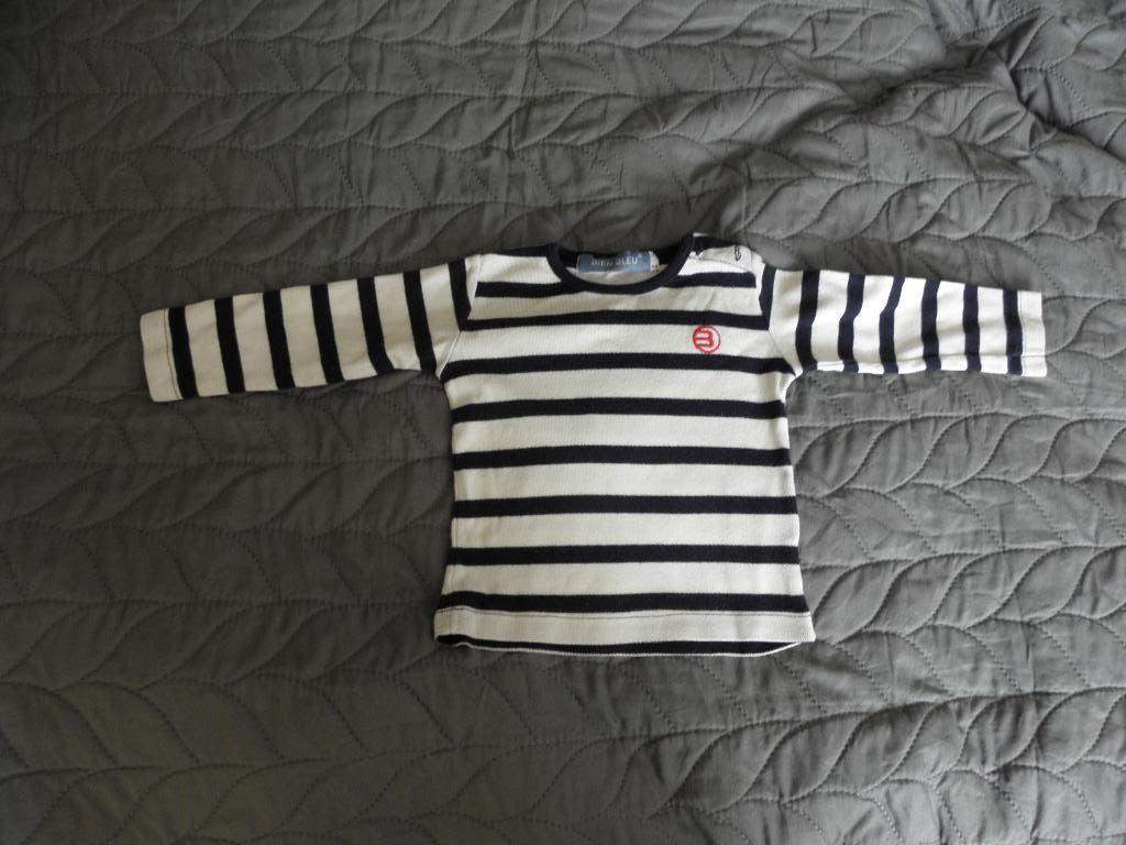 Goedkoop blauw wit katoen bretons shirtje BIEN BLEU Petit 68, Gebruikt, Bien Bleu Petit, Ophalen of Verzenden, Jongetje