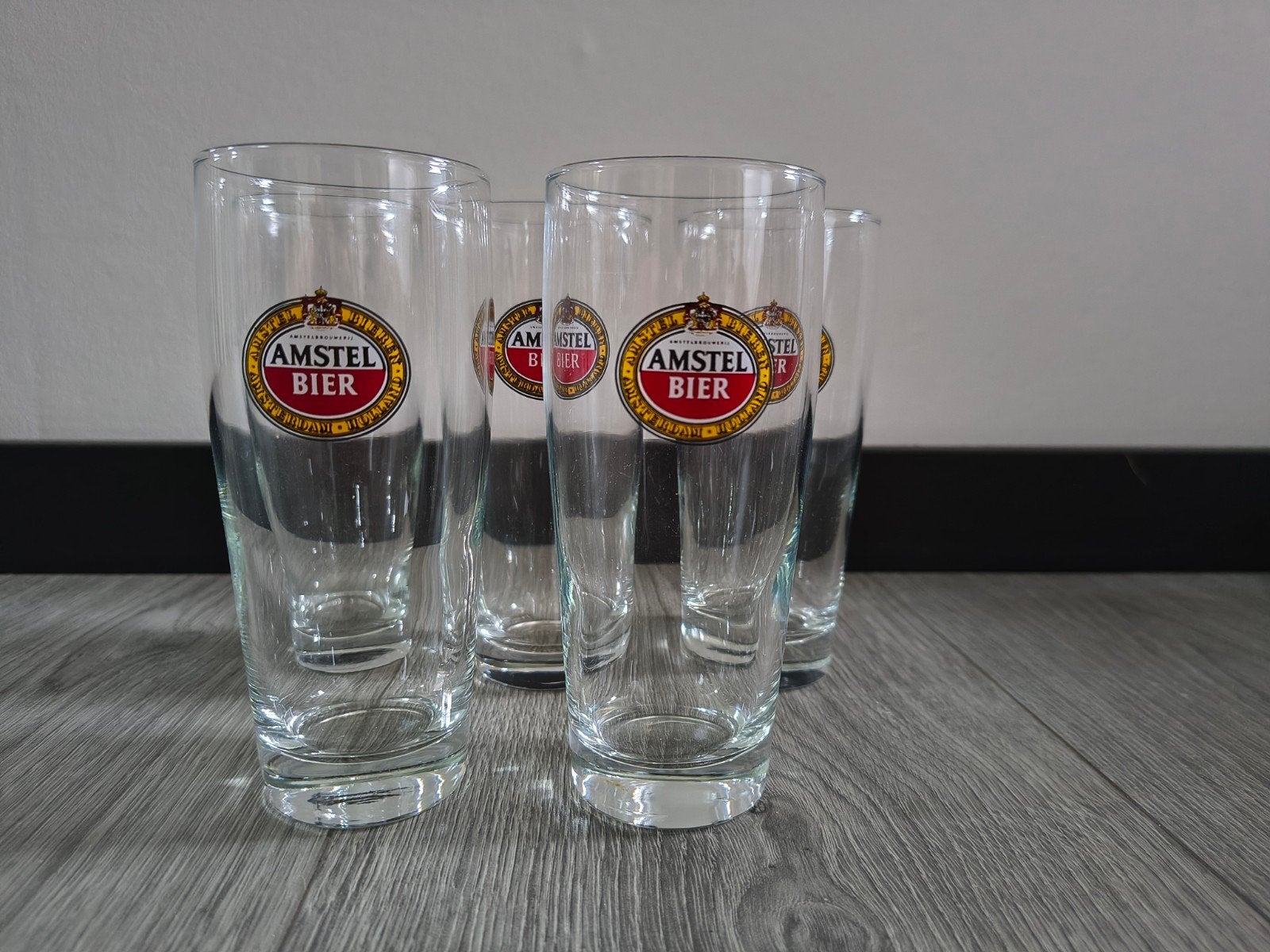 5 Amstel bierglazen, Verzamelen, Glas en Borrelglaasjes, Ophalen of Verzenden, Bierglas