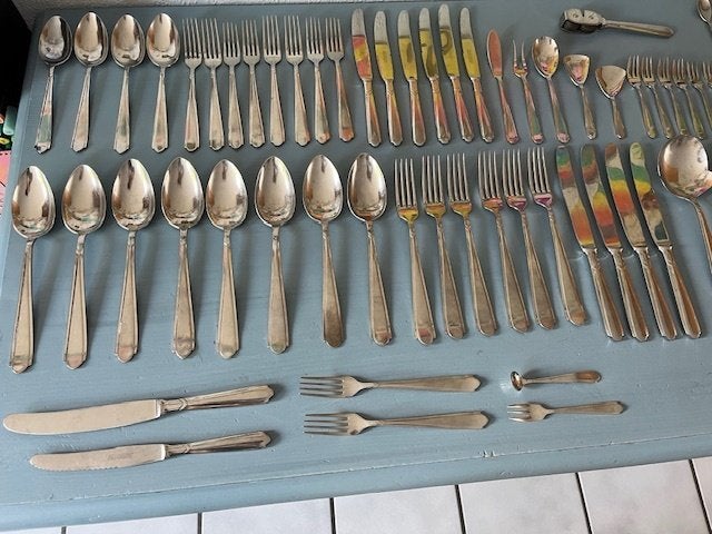 43 x Gero Zilmeta 573 stropdas bestek RVS 1939-1960 per stuk, Ophalen of Verzenden