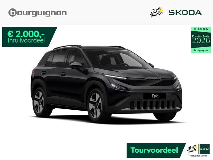 Skoda Epiq Business Launch Edition 55 | 211PK | Achteruitrij, Auto's, Skoda, Overige modellen, Zwart, 56 kWh, Nieuw