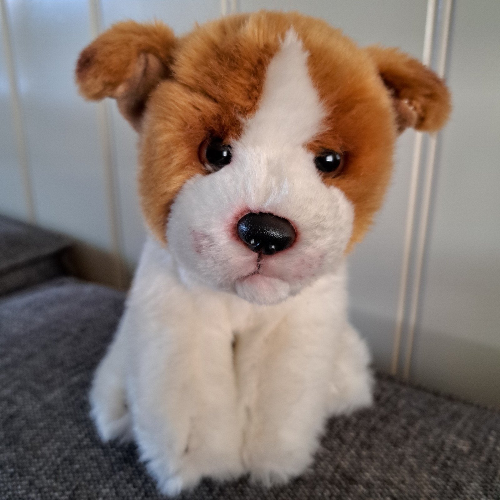 Teddy Hermann knuffelhondje, bruin/wit, 15 cm, Ophalen of Verzenden