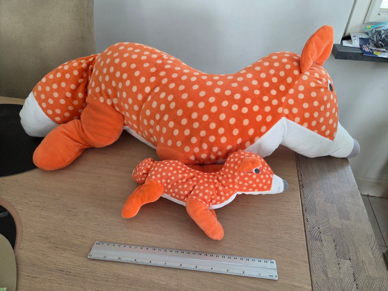 Grote en kleine HEMA vossen knuffels, Oranje, Hema, Ophalen of Verzenden, Middelgroot (20 tot 80 cm)