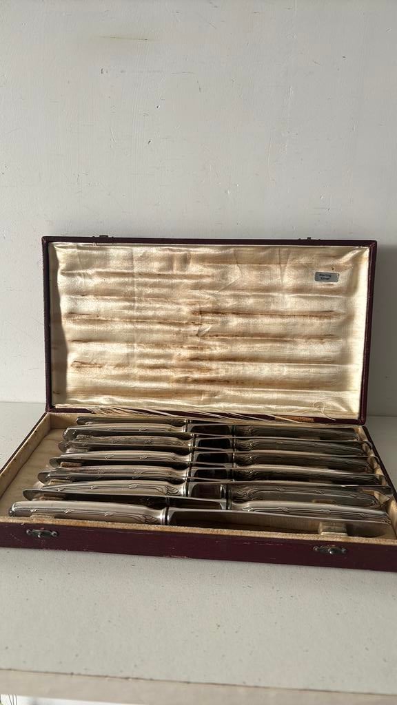 12 zilveren messenset, Ophalen of Verzenden