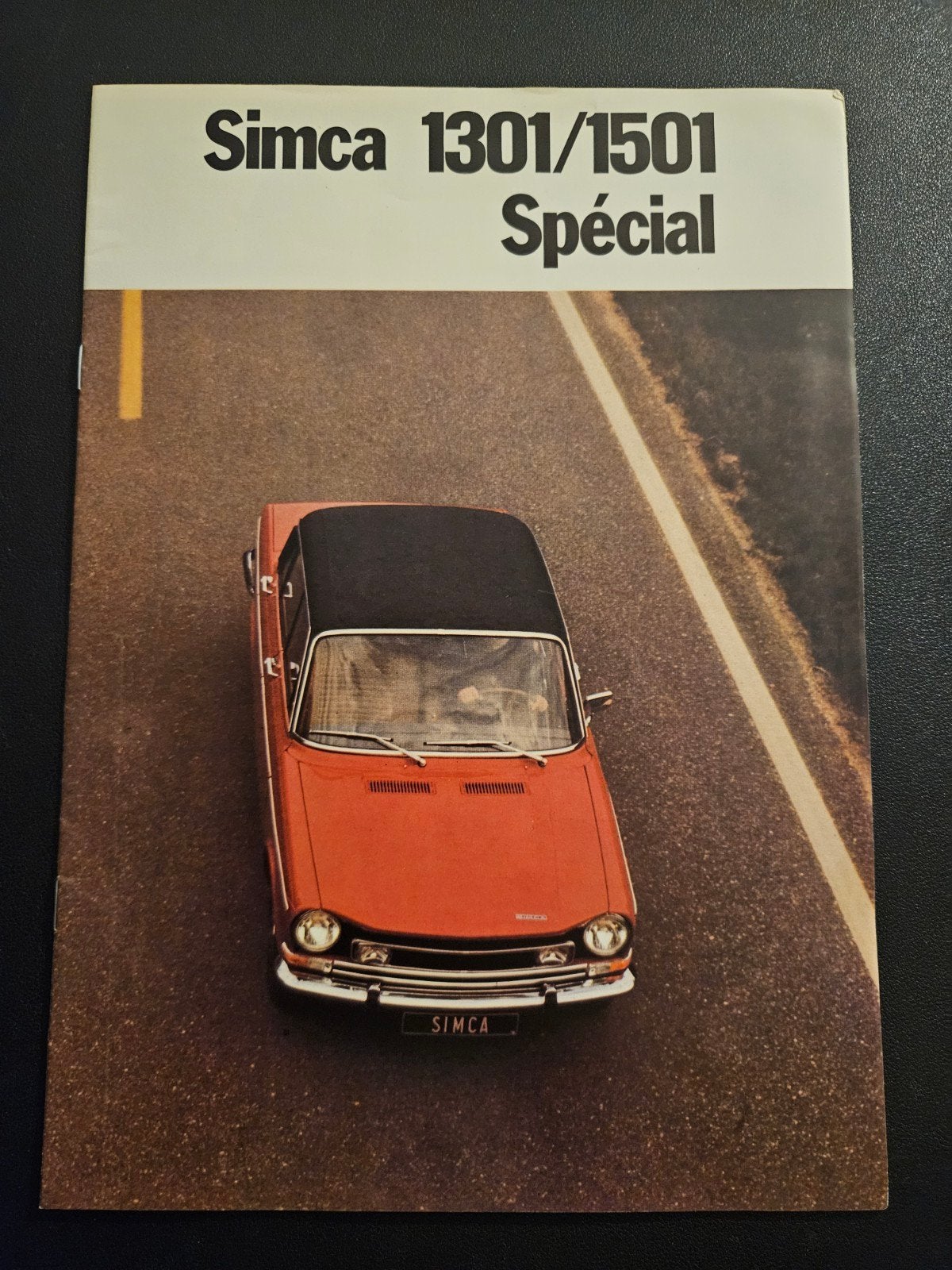 Brochure Simca 1301 / 1501 Spécial 1974, Ophalen of Verzenden, Zo goed als nieuw, Overige merken