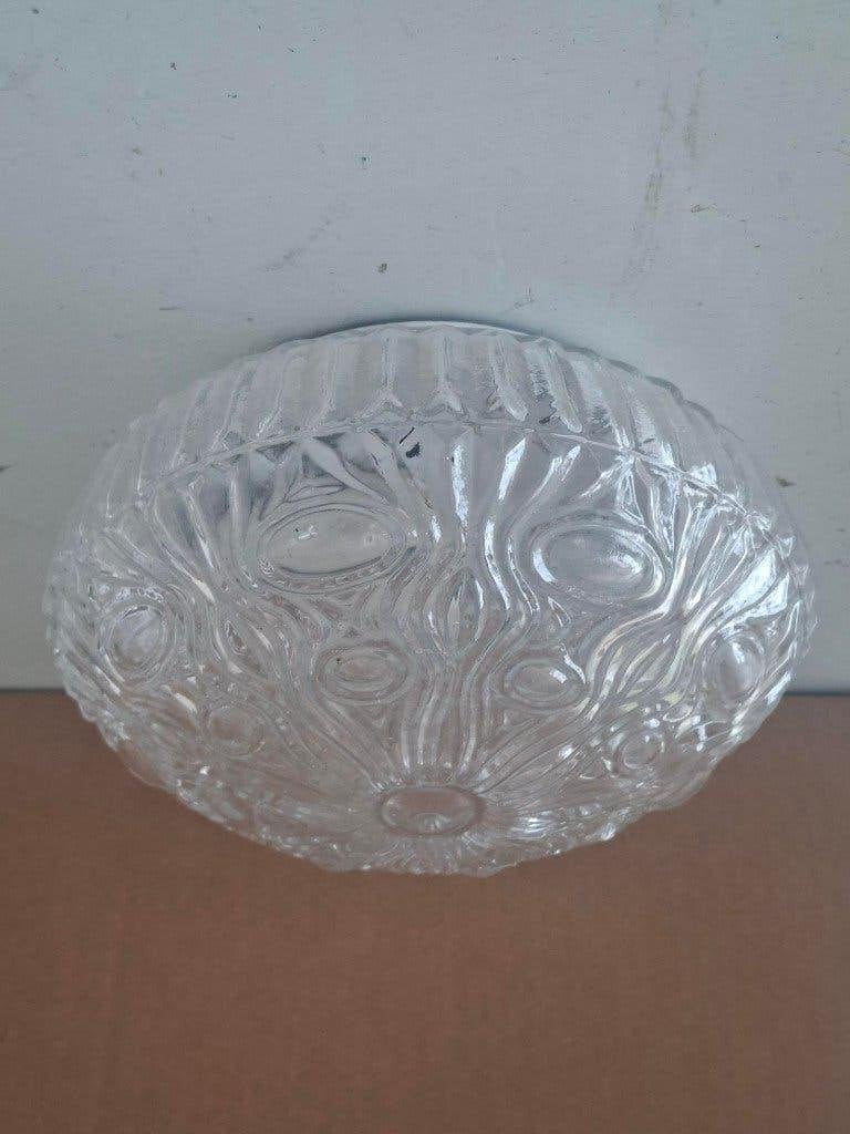vintage Franse plafonniere persglas rond model jaren 70, Ophalen of Verzenden