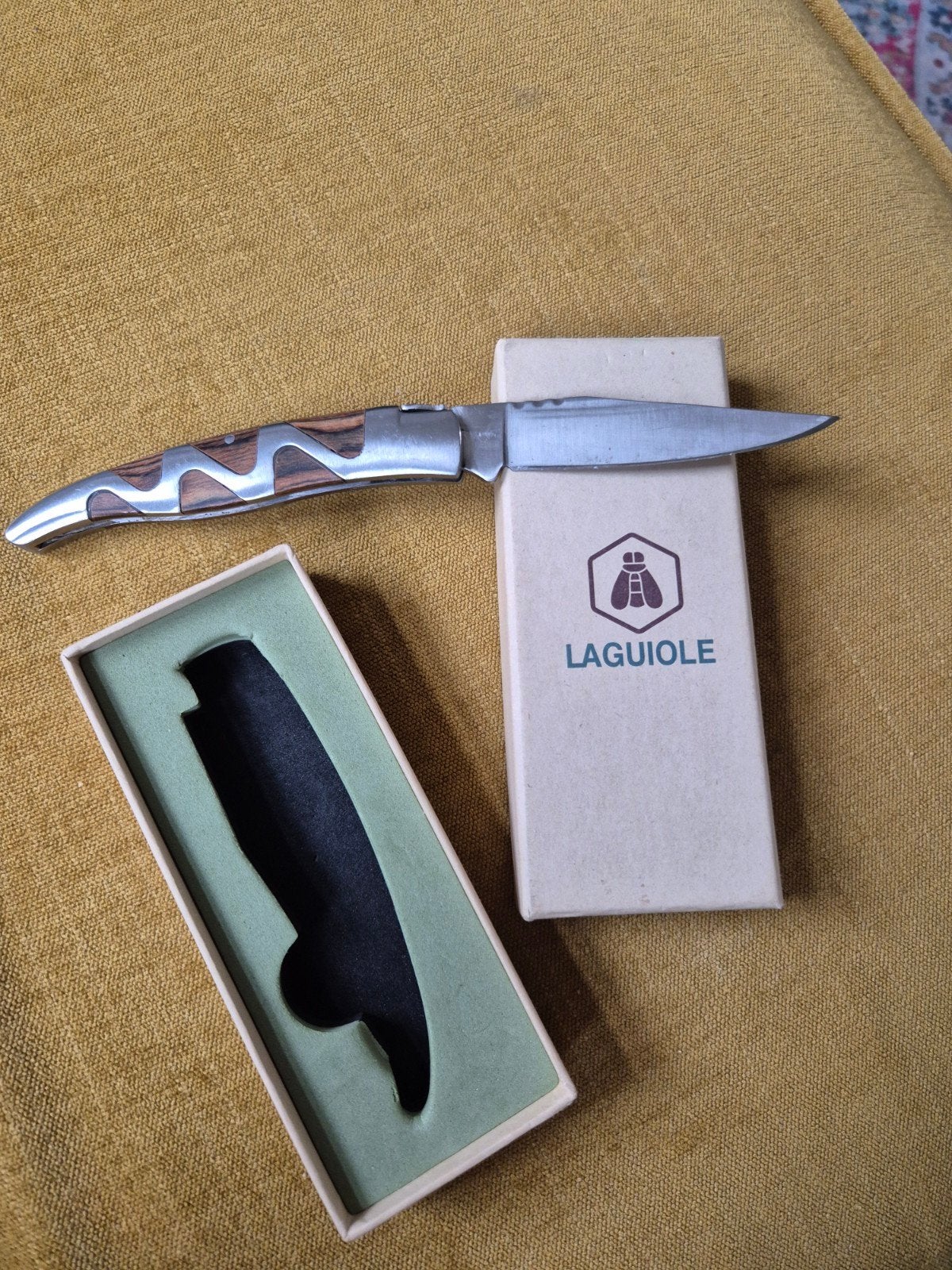 Laguiole Zakmes met Zebrahout en RVS, Ophalen