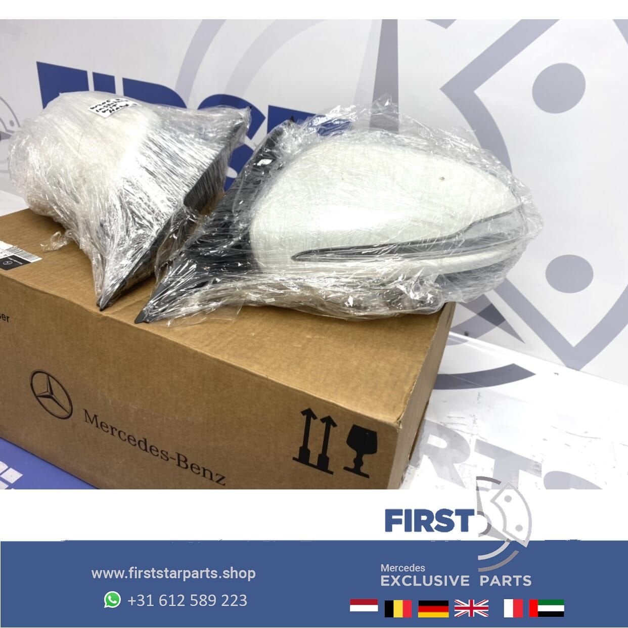 W205 LINKER SPIEGEL Mercedes C KLASSE ZIJSPIEGEL LINKS 2014-, Gebruikt, -, Ophalen of Verzenden, -
